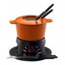 Rachael Ray 1.5 Qt. Fondue Set - Cast Iron (Orange)