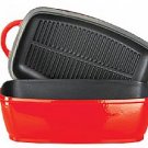 4.5L rec roaster / grill pan lid - RED with black enamel interior body/lid