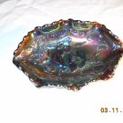 Fenton Poppy Pickle Relish Dish Bowl Carnival Glass