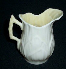Belleek Ireland Lily Pattern Mini Creamer / Third Green
