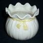 Irish Belleek Parian China Crinkle Pot / Green Mark
