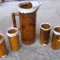 Vtg Van Briggle Art Pottery 11 1/2 Pitcher & 4 Tumblers signed Anna Van Briggle