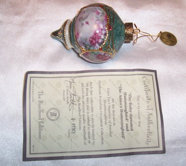 BRADFORD EXCHANGE LENA LIU 'S PORCELAIN HUMMINGBIRD ORNAMENT/The Anna's Hummingbird