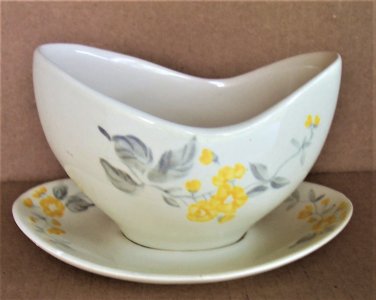 Red Wing Pottery LUPINE Gray/Sauce Boat 1950's Rare
