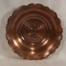 Copper Bowl Made in Utah scalloped edge hammered center arts & crafts