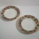 Pair of Rim Soup Bowls by American Atelier in the Vintage 5346 Pattern 8 3/4"
