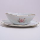 Noritake Gravy Dish with attached underplate in the Roseville pattern # 6238 Gravy Boat