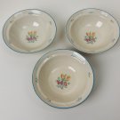 Tienshan 3 Rimmed Cereal Bowls Pink Butterfly, Blue Flowers, Yellow Wheat Set of 3