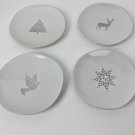 Hearth & Hand with Magnolia Set of 4 Appetizer Dessert Snack Plates Christmas Holidays Stoneware