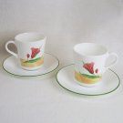 Corelle Pacific Bloom Pair of Cups and Saucers excellent pre-owned condition