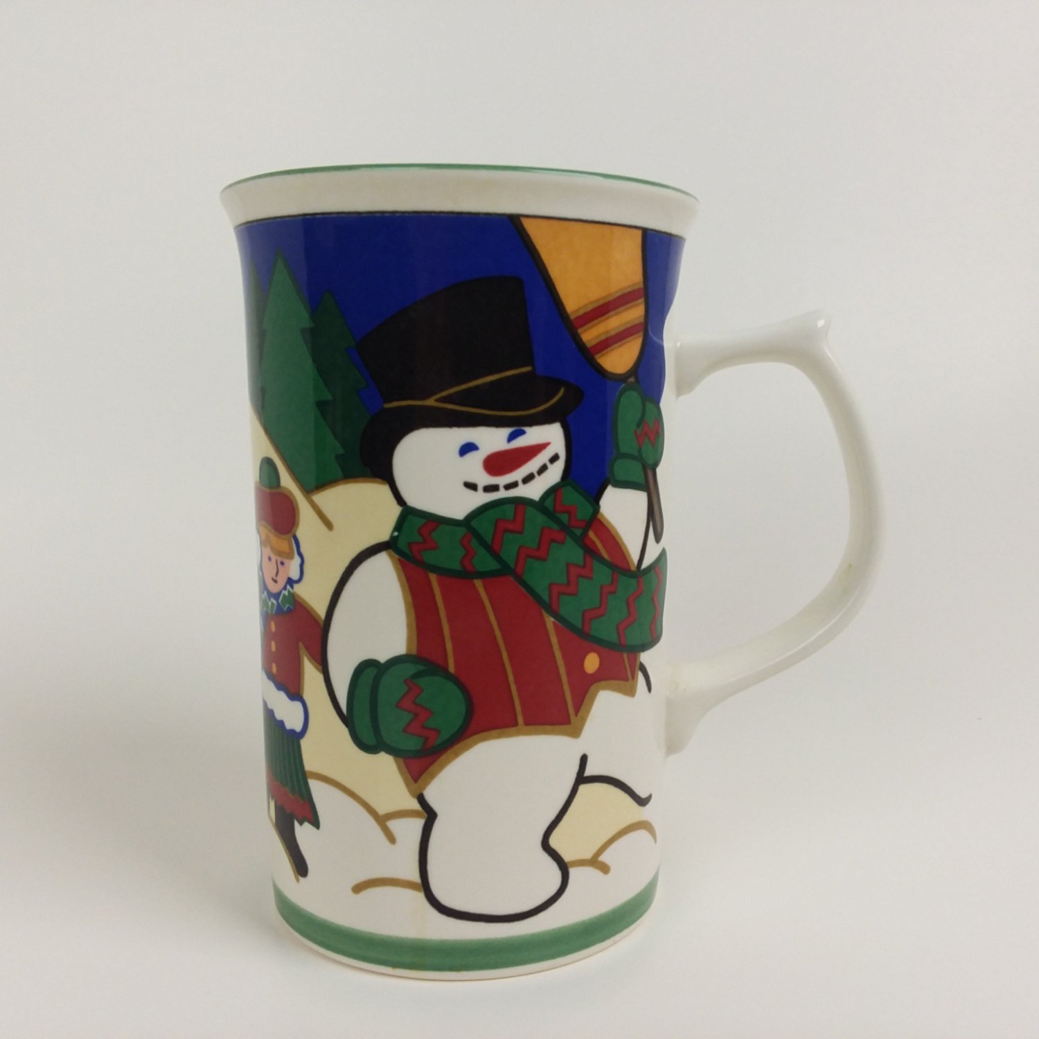 Mikasa Snow Buddies Tall Mug Cappuccino Children and a Frosty Snowman