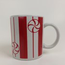 Totally Today Christmas Mug Red and White Striped  with Round Candy Swirls 3.75" x 3.25"