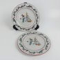 Farberware Holiday Snowman Pair of Salad Plates with Tree, red berries & bird