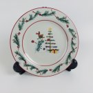 Farberware Holiday Snowman Salad Plate with Tree, red berries & bird