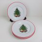 Cuthbertson American Christmas Tree Set of 4 Salad Plates Red Trim Holiday