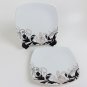 222 Fifth MODERN SCROLL Pair of Square Salad Plates PTS International 8.25"