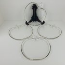 Hazel Atlas Orchard Apple 8" Luncheon Plates Set of 4 Clear Pressed Glass Vintage MCM