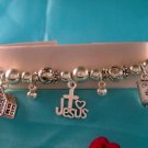 Christian Charm Bracelet Church Jesus Bible Praying Hands Charms