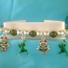 FROGS Silvertong & Green Frog Charm Bracelet