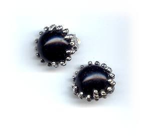 Lovely Judy Lee Black & Silvertone Earrings