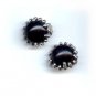 Lovely Judy Lee Black & Silvertone Earrings