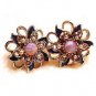 Lovely Moonstone Vintage Pink Flower Earrings