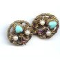 Lovely Blue Heart w Faux Pearl Earrings