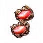 Lovely Pink & Grapes Metal Earrings