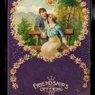 Lovely 'Friendships Offerings' Valentine's Day Postcard