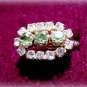 Lovely Vintage Green & White Stone Ladies Ring