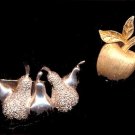 2 Lovely Fruit Pins - Apple & Pears, inc Avon