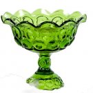 Vintage Green Footed Compote Dish, in a thumbnail design