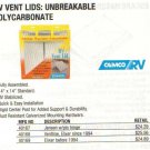 RV VENT LIDS: UNBREAKABLE POLYCARBONATE