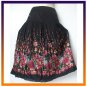 Red Black flowers short skirt  Hippie Gypsy Boho S M L