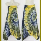 Tie die Green yellow and blue  pants Hippie Gypsy Boho Yoga Unisex