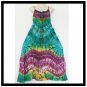 Tie dye Green Purple and Yellow CHIC HALTER Long Maxi Hippie Gypsy Boho Summer COCKTAIL Dress S M L