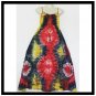 Tie dye Yellow Red and dark Grey CHIC HALTER Long Maxi Hippie Gypsy Boho Summer COCKTAIL Dress S M L