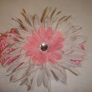 White and Pink Flower with Headband