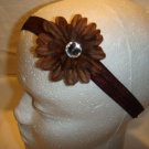 2' Brown Flower with Brown Headband