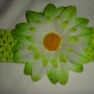 Lime Green and White Flower with Headband