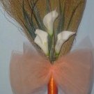 Tangerine /Orange Calla Lily Wedding Jumping Broom