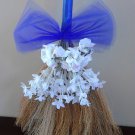 Simply Blue and White Wedding Broom