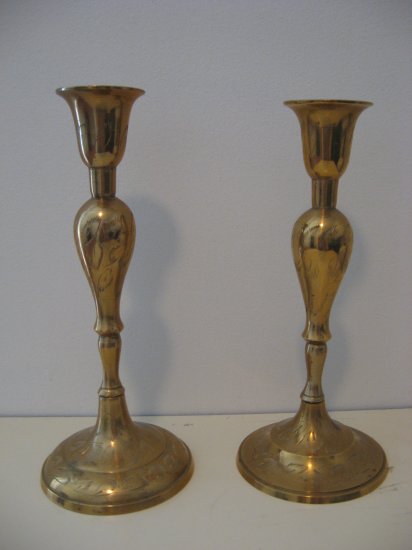 8 1/2 Solid Brass Candle Holders