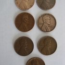 7 Vintage Lincoln Wheat Pennies