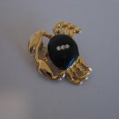 Gold Tone Crab Brooch