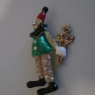 Clown with Flowers Brooch