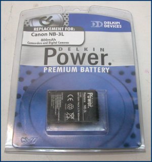 Delkin Li-Ion Canon PowerShot SD100 Battery DD/NB3L NEW