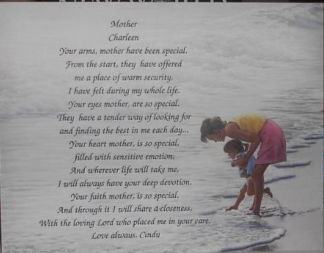 Mother Poem Personalized on Mom & daughter background paper
