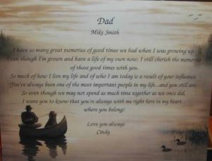 Dad Poem Personalized on Fishing background paper Free Shipping