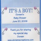 Boy Baby Shower Personalized Hershey 1.55 oz Candy Wrapper Free Shipping